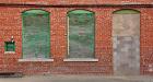 Boarded up in green