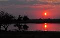 Sunset on a farm pond