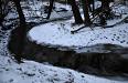 Icy river bend
